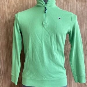 Vineyard Vines Sweater Boys XL Long Sleeve 1/4 Zip Pullover Green Lightweight